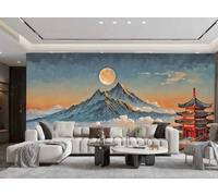 rskjdghshd Wallpaper Modern Art Landscape Oil Painting Mountain Sunset Building Scenery TV Sofa Living Room Background Wall Dining Room Bedroom Study Room Mural,3D,400x280cm