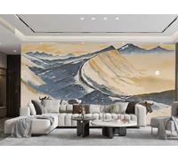 rskjdghshd Wallpaper Modern Art Snow Mountain in The Clouds Sunset Landscape Painting TV Sofa Living Room Background Wall Dining Room Bedroom Study Room Mural,3D,300x210cm