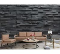 rskjdghshd Wallpaper Modern Art Three-Dimensional Black Brick Wall Geometric Rock Pattern TV Sofa Living Room Background Wall Dining Room Bedroom Study Room Mural,3D,400x280cm