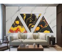 rskjdghshd Wallpaper Modern Minimalist Red and Yellow Sunset Hanging Painting Art Marble Pattern TV Sofa Background Wall Bedroom Living Room Study Mural,3D,430x300cm