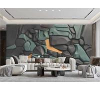 rskjdghshd Wallpaper Modern Minimalist Three-Dimensional Black Green Stone Rock Geometric Pattern TV Sofa Living Room Background Wall Restaurant Bedroom Study Room Mural,3D,250x175cm