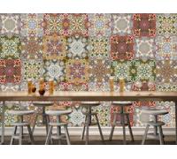 rskjdghshd Wallpaper Modern Minimalist Tile Mosaic Theme Beverage Shop Bar Western Restaurant Background Wall Mural Afternoon Tea Coffee Shop Wallpaper,3D,200x140cm