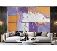 rskjdghshd Wallpaper Modern Purple Orange Square Geometric Splicing Marble Pattern Painting TV Sofa Background Wall Bedroom Living Room Study Room Mural,3D,430x300cm
