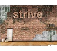 rskjdghshd Wallpaper Retro Nostalgic Map English Letters Inspirational Theme Library Western Restaurant Background Wall Mural Afternoon Tea Coffee Shop Wallpaper,3D,400x280cm