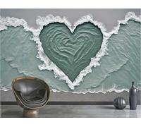 rskjdghshd Wallpaper Romantic Three-Dimensional Dark Green Love Wave Cement Gray Splicing TV Sofa Background Wall Bedroom Living Room Study Room Mural,3D,400x280cm