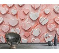 rskjdghshd Wallpaper Romantic Three-Dimensional Pink Love Marble Pattern TV Sofa Background Wall Bedroom Living Room Study Room Mural,3D,250x175cm