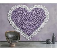 rskjdghshd Wallpaper Romantic Three-Dimensional White Purple Love Stitching TV Sofa Background Wall Bedroom Living Room Study Room Mural,3D,300x210cm