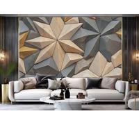 rskjdghshd Wallpaper Three-Dimensional Brown Dark Gray Geometric Marble Pattern TV Sofa Background Wall Bedroom Living Room Study Mural,3D,150x105cm
