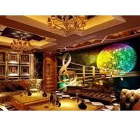 rskjdghshd Wallpaper Three-Dimensional Space Gorgeous Golden Score Music Theme Bar Western Restaurant Background Wall Mural Afternoon Tea Coffee Shop Wallpaper,3D,250x175cm