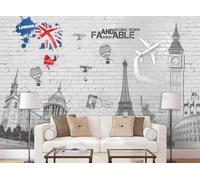 rskjdghshd Wallpaper White Brick Wall Architectural Art Bedroom Living Room Decoration Painting Coffee Shop Restaurant Mural, 3D, 350x245cm