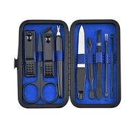 Rsmmpqa 9pcs Stainless Steel Nail Clippers Set Scissores Tweezer Ear Pick Multi-Function Daily Hand Foot Care Tools (Color : A, Size : 10.8 * 6 * 2.2cm) (B 10.8 * 6 * 2.2cm)
