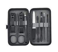 Rsmmpqa 9pcs Stainless Steel Nail Clippers Set Scissores Tweezer Ear Pick Multi-Function Daily Hand Foot Care Tools (Color : A, Size : 10.8 * 6 * 2.2cm) (A 10.8 * 6 * 2.2cm)