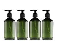 Rsoamy Shampoo Bottle Soap Dispenser, Refillable Pump Bottle 500 ml, Brown & Amber Pump Dispenser for Bathroom or Kitchen - Handwash, Lotions, Shampoo, Conditioner, Shower Gel