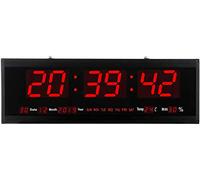 Rsobl 21.6 Inch Oversized LED Digital Wall Clock Large Display with Indoor Temperature Date and Day of Week,Electric Wall Clock/Calendar Timer Home Decor -Red