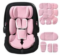 Rsotone Infant Car Seat Insert Adjustable Head Support for Preemie Newborn Toddler, Reversible Baby Head Body Support Cushion for Carseats and Strollers for Side Impact Protection - Pink