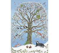 RSPB Charity Christmas Cards - Pack of 5 - Snowy Woodland Animals - Made in The UK - Eco-Friendly - Premium Gloss Finish (Winter Tree)