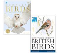 RSPB Complete Birds of Britain and Europe [Hardcover] By Rob Hume & RSPB Pocket Guide to British Birds By Simon Harrap 2 Books Collection Set
