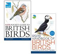 RSPB Pocket Guide to British Birds By Simon Harrap & RSPB Handbook of British Birds By Tim Cleeves, Peter Holden 2 Books Collection Set