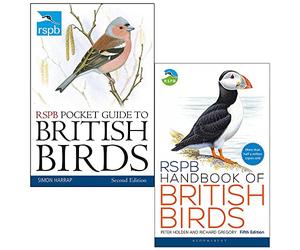 RSPB Pocket Guide to British Birds By Simon Harrap & RSPB Handbook of British Birds By Tim Cleeves, Peter Holden 2 Books Collection Set
