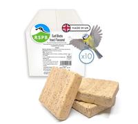 RSPB - Suet Blocks for Wild Birds, Wild Bird Food with Premium Ingredients, Made in the UK, Healthy and Nutritious, Suitable for Year-Round Feeding (Insect Flavour) (10 x 280g)