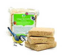 RSPB - Suet Cakes for Wild Birds, Wild Bird Food for Small Birds with Dried Mealworms, Peanuts, Millet Seeds, and Rapeseeds, Individually Wrapped, Easy to Open (3 x 280g)