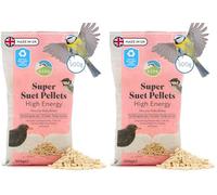 RSPB - Suet Pellets, Wild Bird Food for Small Birds, High Energy Food with Elderberries, Nyjer Seeds, and Sunflower Hearts, Made in the UK, Recyclable Packaging (High Energy) (500g) (Pack of 2)