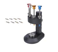 RSPPPJQ Watchmakers Setting Fitting Press Needles Repair Kit,4 Pin Watch Hand Installation Tool w/3 Movement Bases for Home & Repair Store