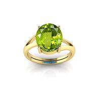 RSPR 9.25 Ratti 8.60 Carat Certified Natural Green Peridot Gemstone Adjustable Ring / Anguthi for Men and Women Metal Peridot