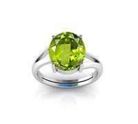 RSPR Natural Green Peridot Certified 8.25 Ratti 7.60 Carat Adjustable Ring for Men and Women