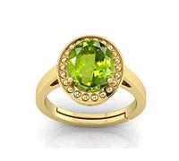 RSPR Natural Green Peridot Certified 8.25 Ratti 7.60 Carat Adjustable Ring for Men and Women