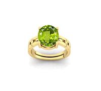 RSPR Natural Green Peridot Certified 9.25 Ratti 8.60 Carat Adjustable Ring for Men and Women