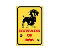 RSPYOAG Beware of Dog Metal Sign, Warning Dog Tin Sign for Home Lndoor Or Outdoor Use Decor-8x12inch-Tin Sign