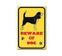 RSPYOAG Beware of Dog Metal Sign, Warning Dog Tin Sign for Home Lndoor Or Outdoor Use Decor-8x12inch-Tin Sign