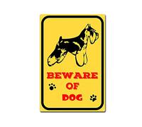 RSPYOAG Beware of Dog Metal Sign, Warning Dog Tin Sign for Home Lndoor Or Outdoor Use Decor-8x12inch-Tin Sign