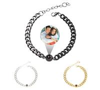 RSQGT Bracelet with Picture Inside Custom Projection Bracelets with Photos Personalized Image Bracelets for Women Girlfriend, One Size, Stainless Steel, No Gemstone