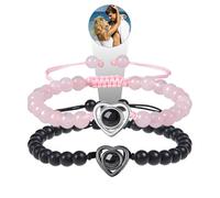 RSQGT Custom Bracelets with Picture Inside, Picture Bracelet Personalized Photo accessories for Couple, Customized photo bracelet Memorial Gifts for Women Girlfriend Anniversary, One Size, Copper, no