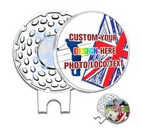 RSQGT Personalised Golf Ball Markers with Magnetic Hat Clip for Reliable Golf Markers on the Putting Green Photo Logo Text Name for Men Women Golfers Gifts for Dad Boyfriend Golfe (Hat Clip)