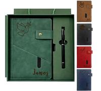 RSQGT Personalised Notebook A5 Lined Hardcover Faux Suede - Custom Notebook and Pen Set with Pen Loop, Magnetic Clasp - Ideal Journal for Men Women, Gift for Graduates (personalised notebook04)