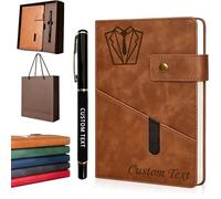 RSQGT Personalised Notebook A5 Lined Hardcover Faux Suede - Custom Notebook and Pen Set with Pen Loop, Magnetic Clasp - Ideal Journal for Men Women, Gift for Graduates (personalised notebook02)