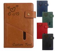 RSQGT Personalised Notebook A5 Lined Hardcover Faux Suede - Custom Notebook and Pen Set with Pen Loop, Magnetic Clasp - Ideal Journal for Men Women, Gift for Graduates (personalised notebook03)