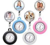 RSQGT Personalised Nurse Fob Watch - 2 Styles with Custom Photo & Name, Clip-On Second Hand & Glow Dial, Essential Nurse Accessories & Student Nurse Gifts (Customized Photo Nurses Fob Watch)