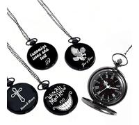 RSQGT Personalised Pocket Watch and Chain - Custom Engraved Photo & Text on Both Sides, Gift for Best Man Grooms Grandpa Husband Son Father of The Bride (Custom Icon-1)