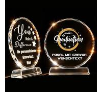 RSQGT Personalised Trophy K9 Crystal with Custom Photo Logo Engraved Plaques for Sports Events Well Done Gifts Awards Retirement Corporate Employee Recognition (Sunflower Trophy)