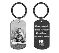 RSQGT Personalized Custom Keychains with Picture-Double Side Photo Text Keychain, Customized Key Chain Gift for Men Boyfriend, Custom Keychain-engrave, 1.97x1.10x0.03 in
