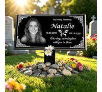 RSQGT Personalized Natural Granite Memorial Plaques for Graves - Durable Pet Memorial Stones, Customizable for Dogs, Cats Humans, Indoor Outdoor Use, with Crisp Engraving (pet memorial stones03)