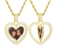 RSQGT - Personalized Picture Necklace, Personalized Picture Pendant Chain, Hip Hop Memorial Necklace with Picture Gift for Men Women Boyfriend Lover, Una talla, Brass, No Gemstone