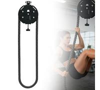 RSQQL Portable Cable Pulley Machine,Endless Rope Trainer with Adjustable Resistance,Premium Nylon Rope for Arm,Back & Grip Training,Home Gym Equipment