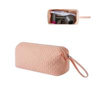 RSRSLEII Large Quilted Cotton Portable Hair Tools Organizer Bag with Handle, Suitable for Shark FlexStyle, Dyson Airwrap Hair Dryer, Curling Iron, Revlon Hair Tools Travel Case., 01Pink