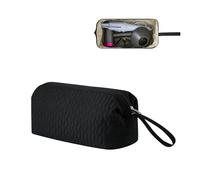 RSRSLEII Large Quilted Cotton Portable Hair Tools Organizer Bag with Handle, Suitable for Shark FlexStyle, Dyson Airwrap Hair Dryer, Curling Iron, Revlon Hair Tools Travel Case.(Black)