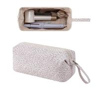 RSRSLEII Large Quilted Hair Tools Travel Bag with Bow Pattern,Waterproof Hair Styling Accessories Storage Case for Shark FlexStyle, Dyson Airwrap Hair Dryer, Curling Iron, Revlon Hair Tools, 09 Small